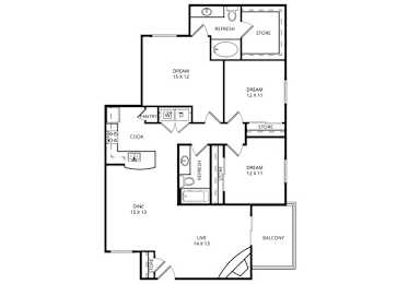 Oak 3 Bed | 2 Bath | 1370 Sq. Ft at Plaza DeVille, San Antonio, TX