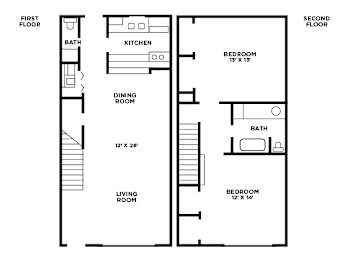  Floor Plan Two Bedroom Floor Plan A