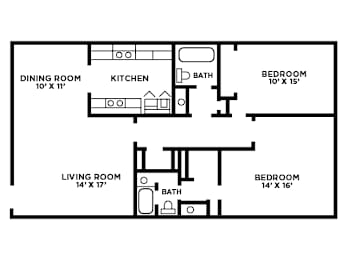  Floor Plan Two Bedroom Floor Plan F