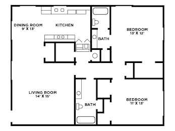  Floor Plan Two Bedroom Floor Plan E