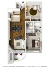 2 Bed 2 Bath Plan A at 430 Kelton, California