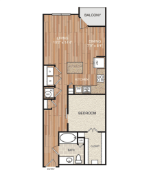 A5 Floor Plan at Berkshire Medical District, Dallas, Texas