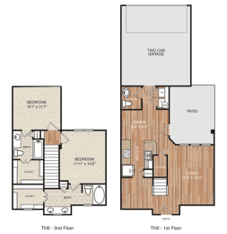 E2 Floor Plan at Berkshire Medical District, Dallas, TX, 75219