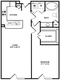 A2 Floor Plan at The Plaza Museum District, Houston
