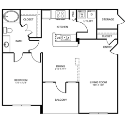 A5 Floor Plan at Stoneleigh on Spring Creek, Garland, TX, 75044