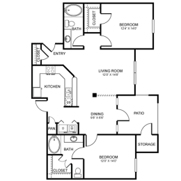 D2 Floor Plan at Stoneleigh on Spring Creek, Garland, 75044