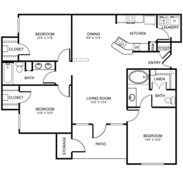 H1 Floor Plan at Stoneleigh on Spring Creek, Garland, 75044