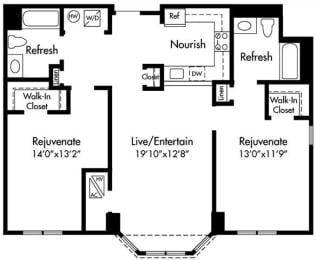 D2 Floor Plan at HighPoint, Massachusetts