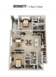 Bennett Floor Plan at Berkshire Village District, North Carolina