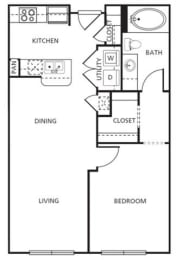 A1 Floor Plan at The Core, Houston, TX, 77007