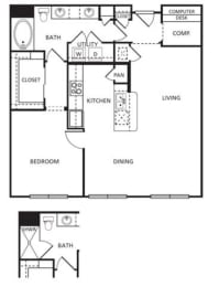 A4 Floor Plan at The Core, Houston, Texas