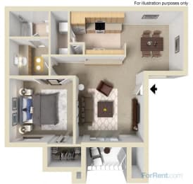 The Milano Floor Plan at Bella Terra Apartments, Henderson, 89012