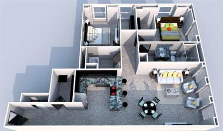 2 bedroom 2 bathroom Floor plan C at The Equitable Building, Des Moines, Iowa
