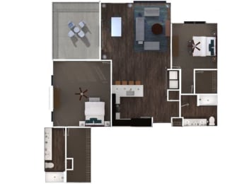 2 bed 2 bath L at The Royale at CityPlace, Overland Park, Kansas