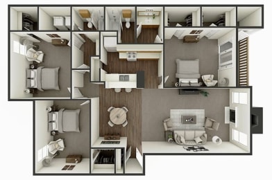 3 bedroom apartment floor plan