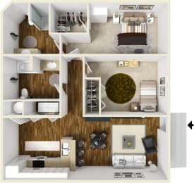 Floor Plan  Two bedroom two bath floor plan