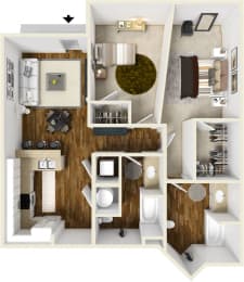 Floor Plan  Two bedroom two bath floor plan