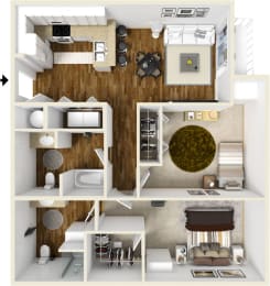 Floor Plan  Two bedroom two bath floor plan