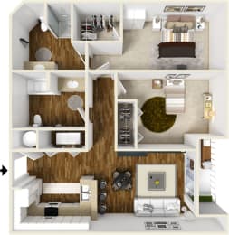 Floor Plan  Two bedroom two bath floor plan