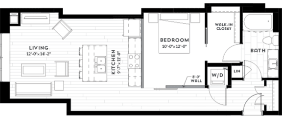 1N Floor plan at Custom House, Minnesota