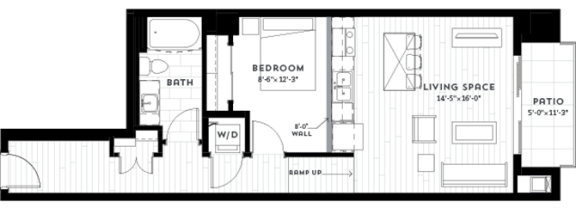 1W Floor plan at Custom House, St. Paul