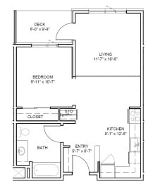  Floor Plan One Bedroom