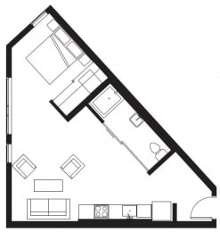 One Bedroom at Pine Minor, Seattle, WA, 98101