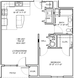  Floor Plan One Bedroom