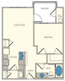 one bed, one bath, The Lookout at Comanche Hill | Unit A2 - one bed, one bath, at CLEAR Property Management , The Lookout at Comanche Hill Apartments, 78247