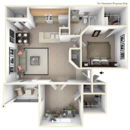 Floor Plan  1 bedroom 1 den apartment floor plan