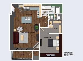 Floor Plan  New Castle one bed one bath at flats at 84