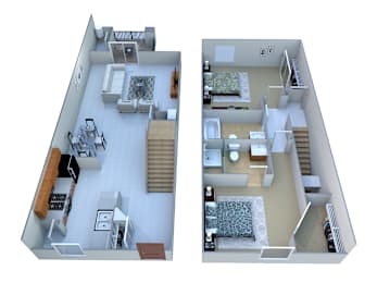 2 Bed 2 Bath Floorplan at San Clemente Apartments, Gilbert