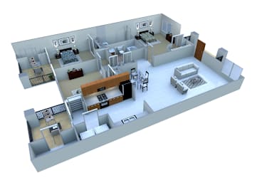 3 Bed 2 Bath Floorplan at San Clemente Apartments, Gilbert, Arizona