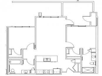  Floor Plan 2 Bedroom 2 Bathroom