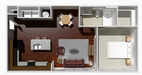 a floor plan of a house with a bedroom and a living room