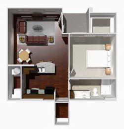 a floor plan of a house with a bedroom and a bathroom