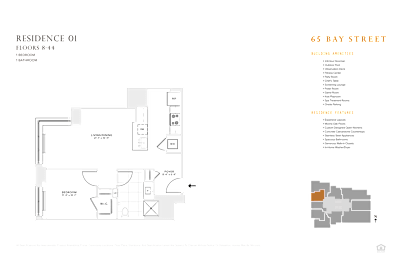 Floor Plan  1 bedroom 1 bathroom floorplan E at 65 Bay Street, New Jersey, 07302