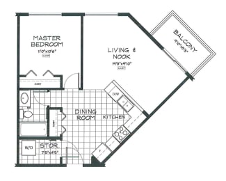 1 bed, 1 bath, modern apartments with balcony access