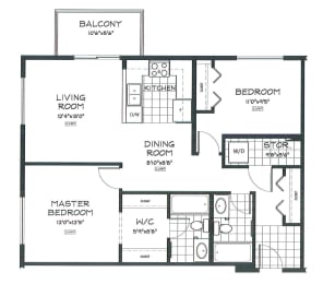 2 bed, 2 bath, spacious, modern units with balcony views