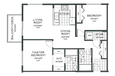 2 bed, 2 bath, luxury, upscale, apartments with balconies