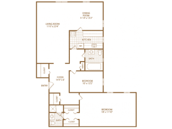  Floor Plan Two Bed Two Bath