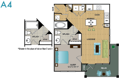 1 Bed | 1 Bath | 632sqft | Lakewood Flats Apartments