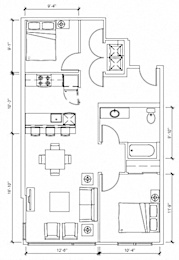Floor Plan  1 bedroom floorplan