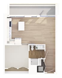 The Pearl - Bayberry Floor Plan  at The Pearl Apartment Community in Silver Spring, 20910