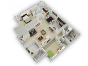 The Jackson Floorplan at Algonquin Square Apartment Homes, Algonquin, IL 60102
