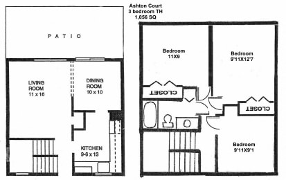  Floor Plan 3 Bedroom TH