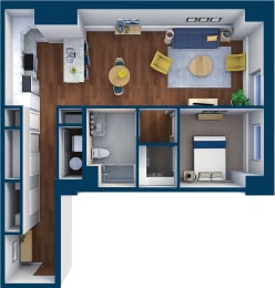 Suite Style 05 Floor Plan  at Residences at Leader, Cleveland, OH