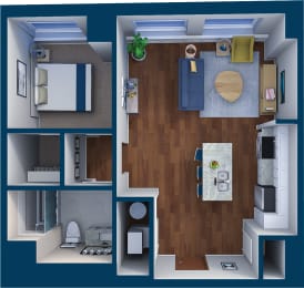 Suite Style 12 Floor Plan  at Residences at Leader, Cleveland, Ohio
