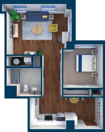 Suite Style 16 Floor Plan  at Residences at Leader, Cleveland, Ohio