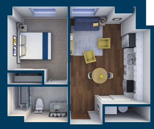 Suite Style 19 Floor Plan  at Residences at Leader, Cleveland